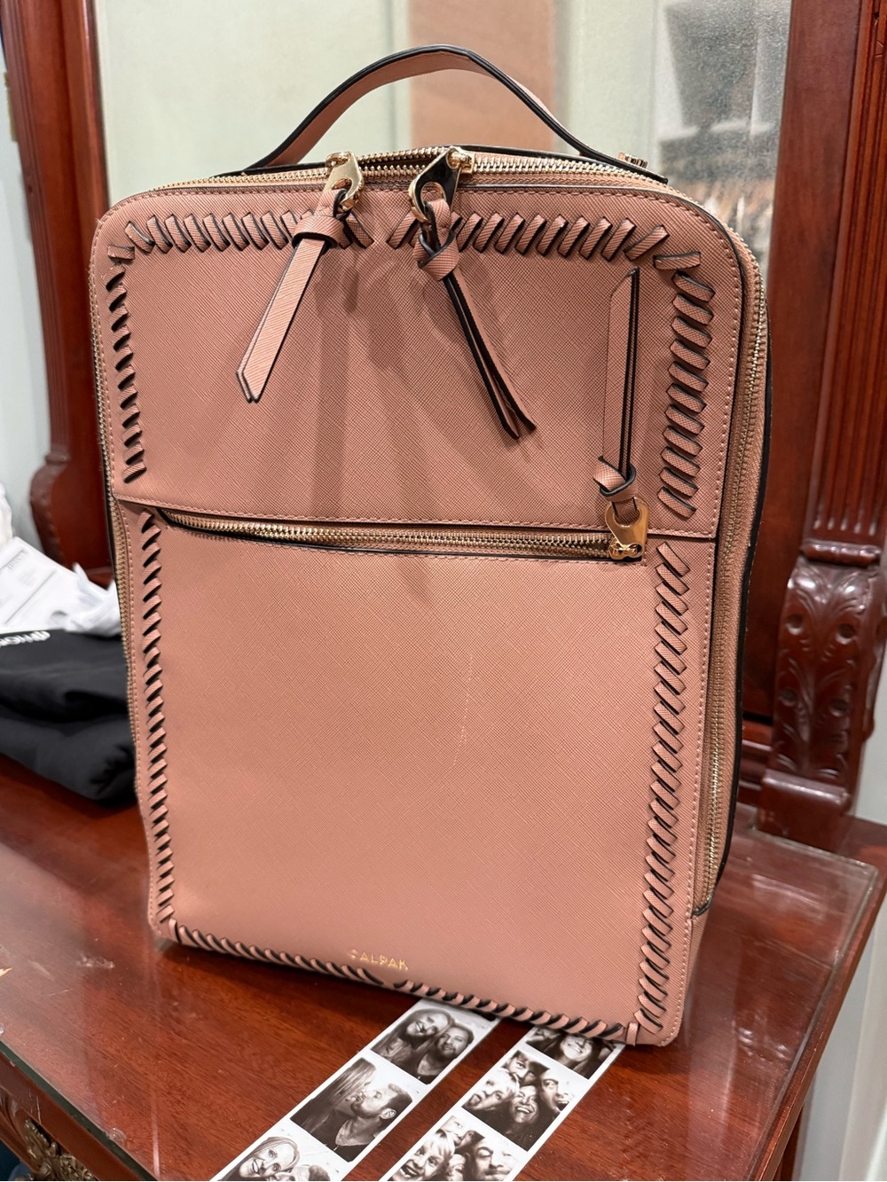 Calpak taupe laptop backpack